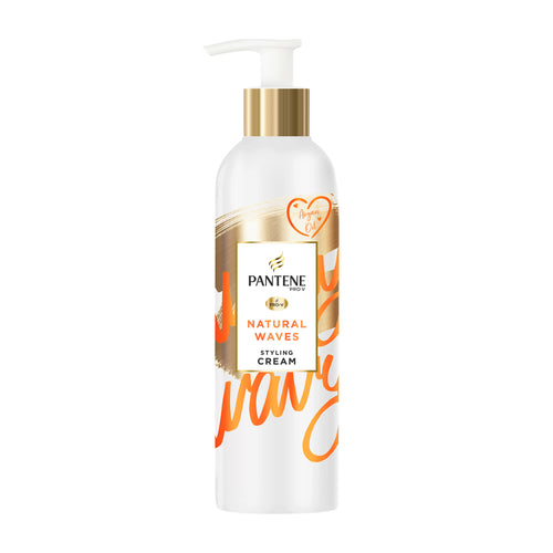 Pantene Natural Waves styling cream bottle on a white background