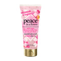 Tube of Treaclemoon Peace in a Flower smooth body scrub with pink and gold design on a white background