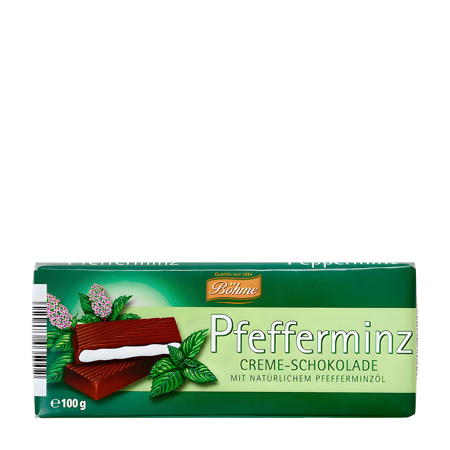 Böhme Pfefferminzcreme Zartbitterschokoladeriegel, 100 g