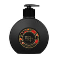 A black pump bottle of Maja perfumed liquid soap with a floral design on the label, indicating a capacity of 250 mL.