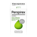 Packaging of Perspirex Comfort extra effective anti-perspirant roll-on with a green and white design indicating it is a new formula.
