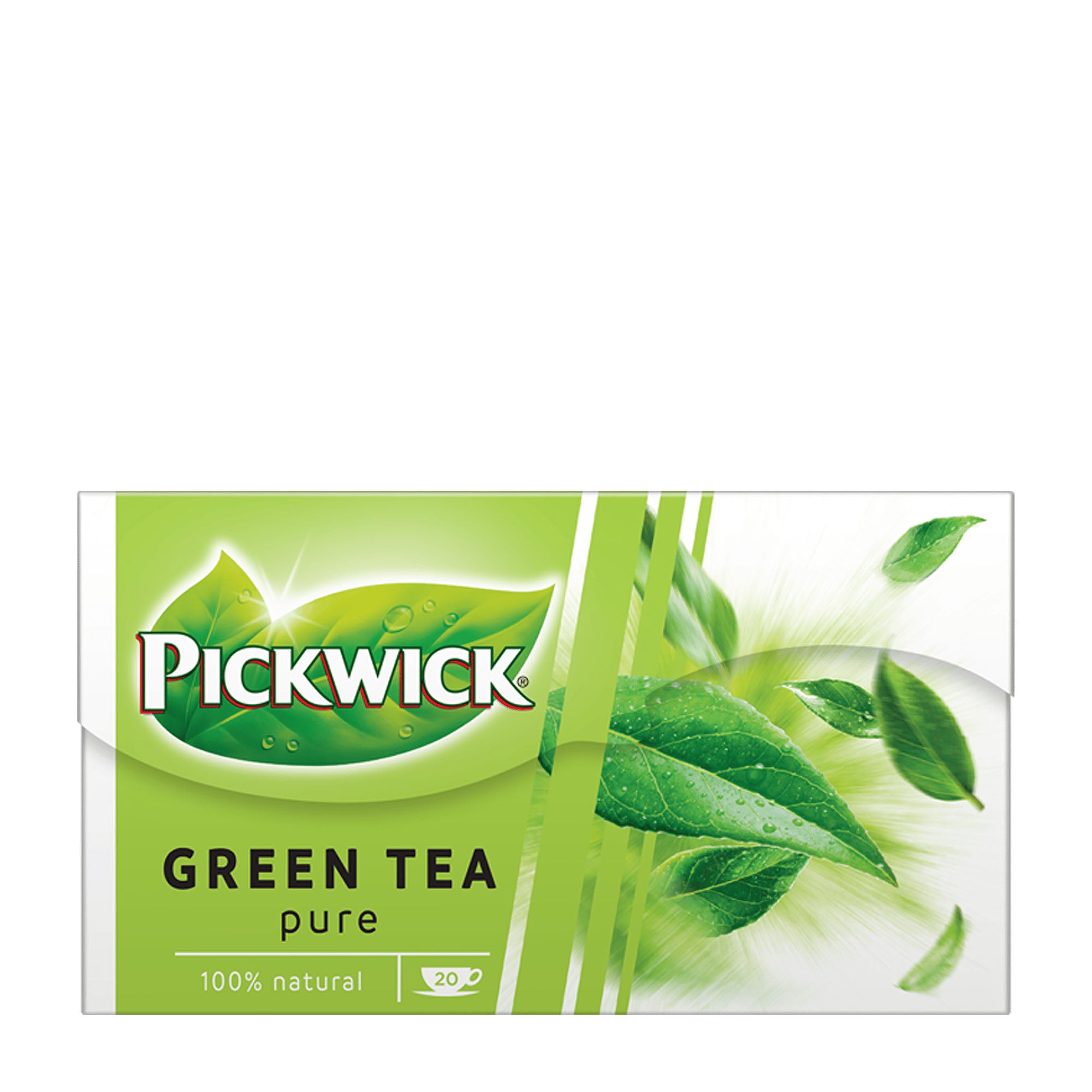 Pack of Pickwick Green Tea Pure on a white background