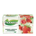 Box of Pickwick Rosehip-Hibiscus Strawberry herbal tea on a white background.