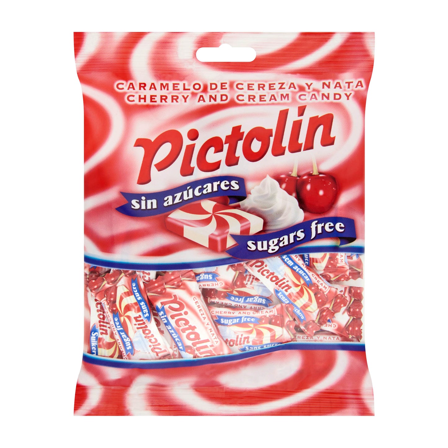 Pictolin Cherry & Cream Zuckerfreie Bonbons, 65 g