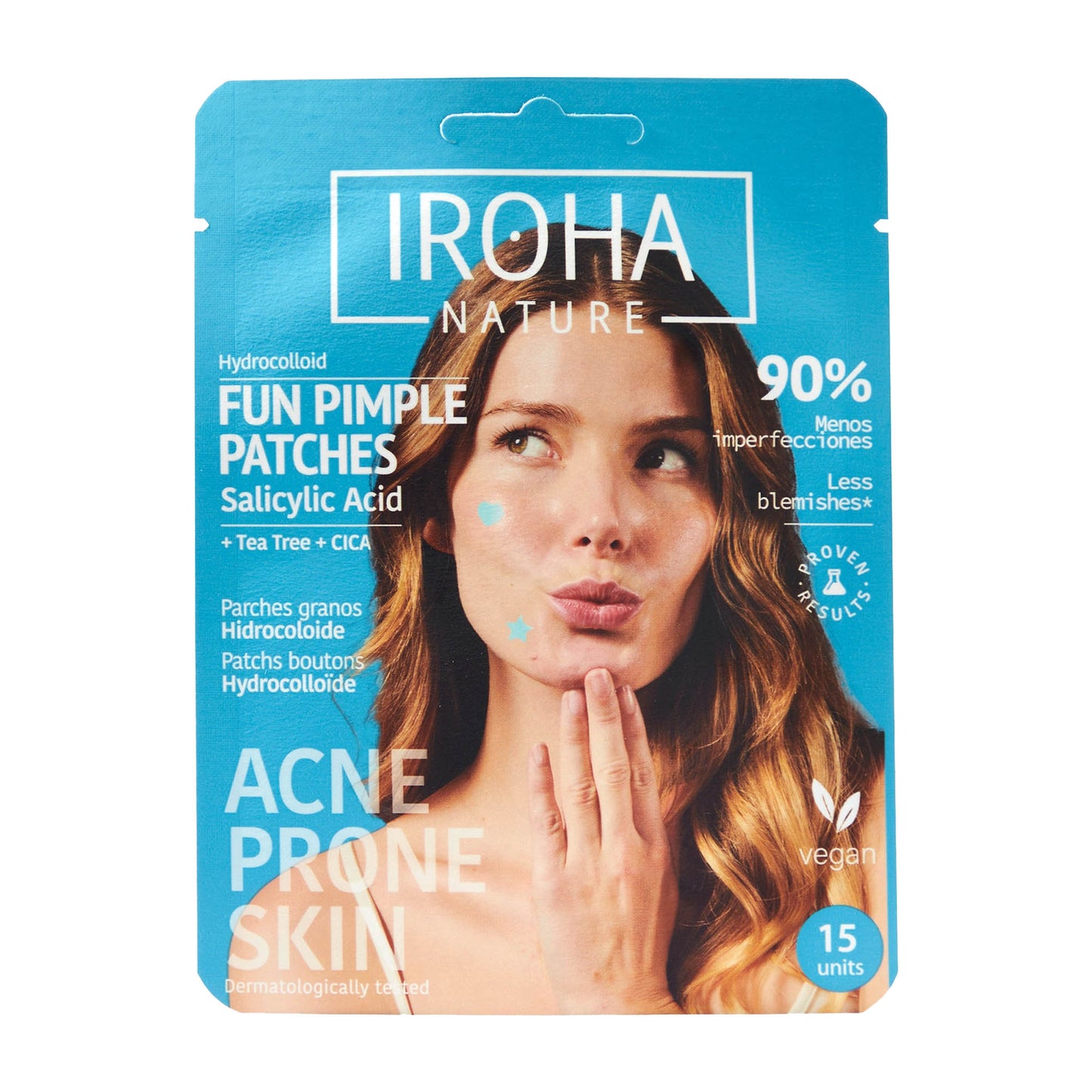 Iroha Nature Hydrocolloid fun pimple patches, 15 Count