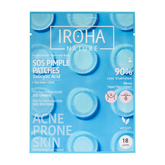 Iroha Nature Hydrocolloid sos pimple patches for face and body, 18 Count