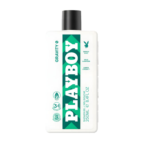 Playboy Men Gravity shower gel bottle on a white background