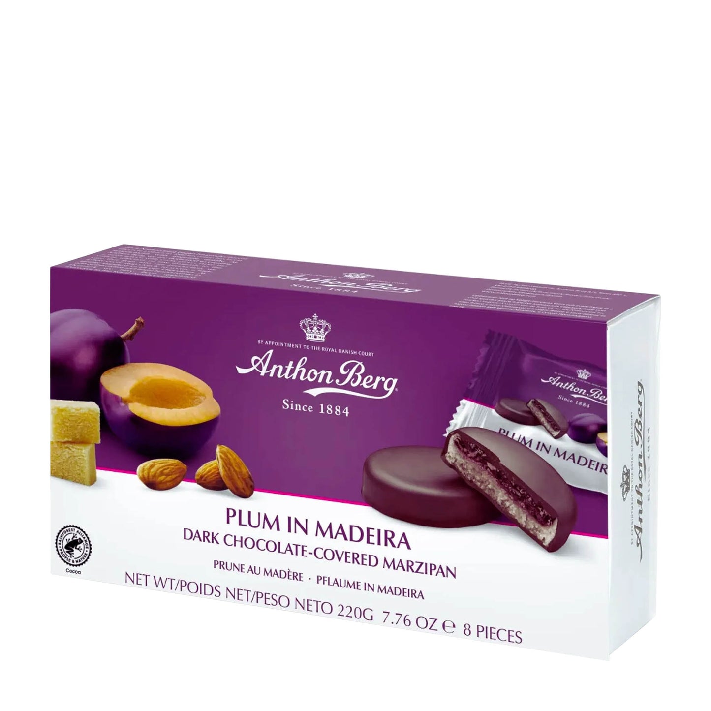 Anthon Berg Pflaume in Madeira-Marzipan, 220 g