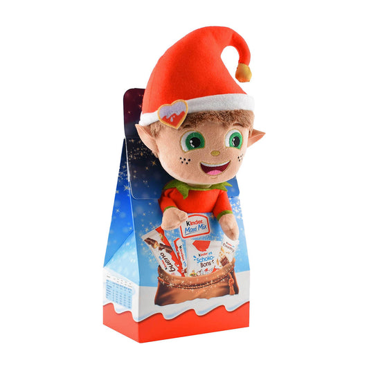 kinder Christmas Maxi Mix gift box with plush elf, 133 g