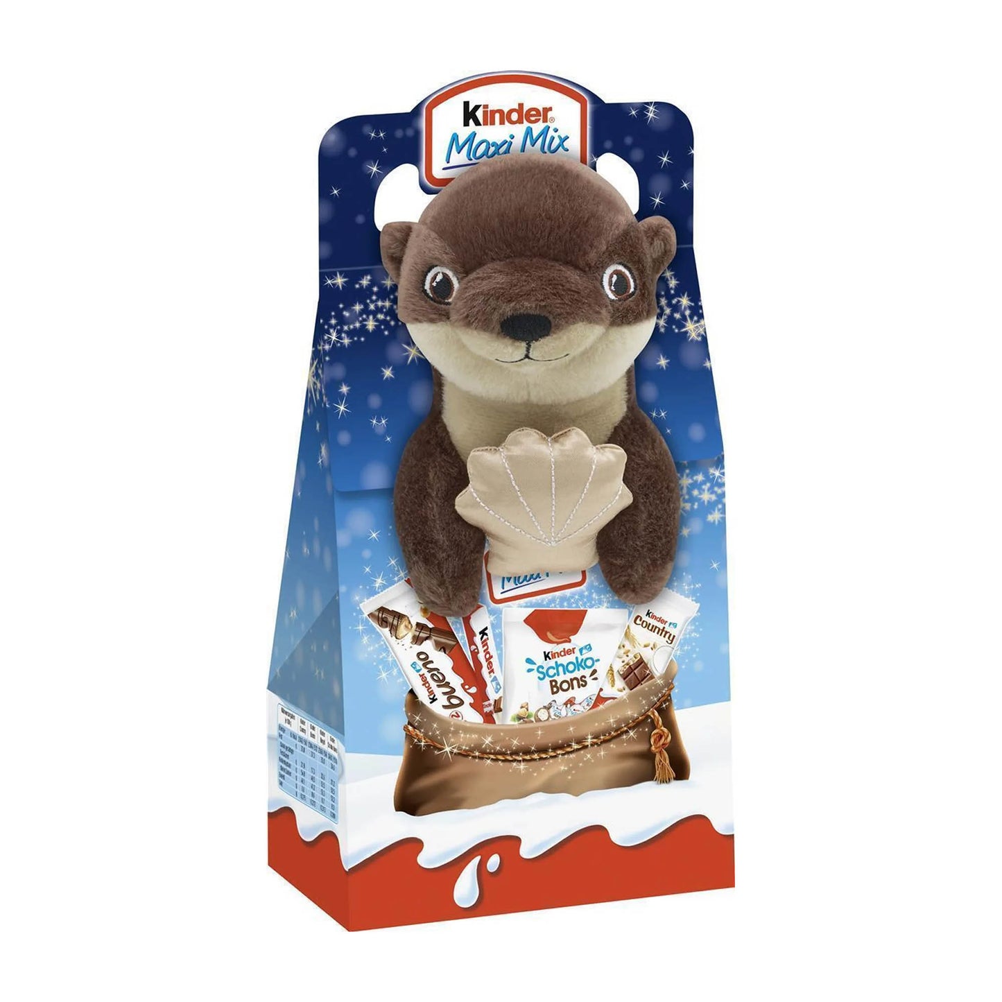 kinder Christmas Maxi Mix gift box with plush otter, 133 g