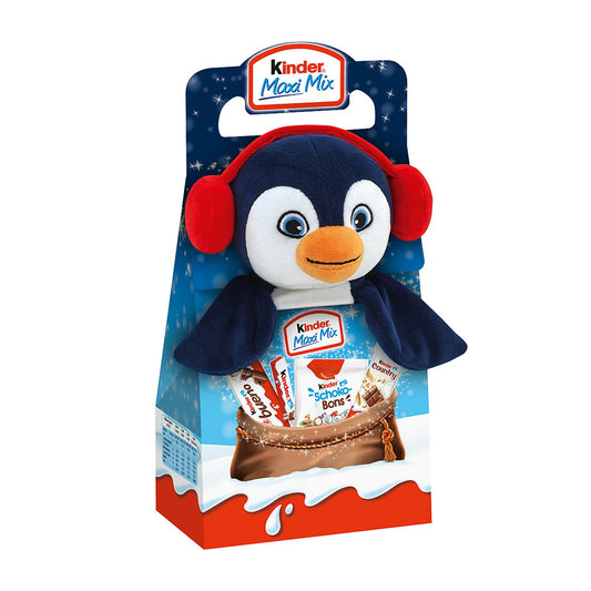 kinder Christmas Maxi Mix gift box with plush penguin, 133 g