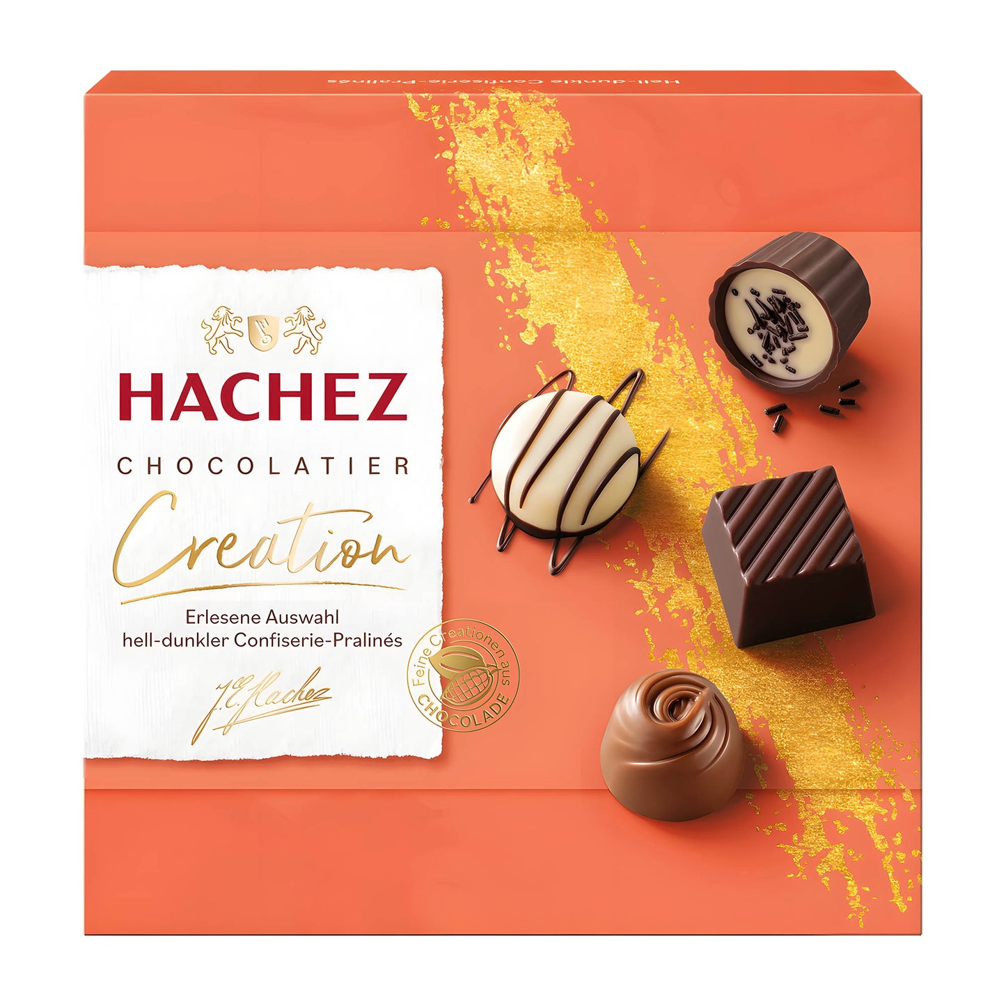 Hachez Creation Helle dunkle Schokoladenpralinen, 125 g