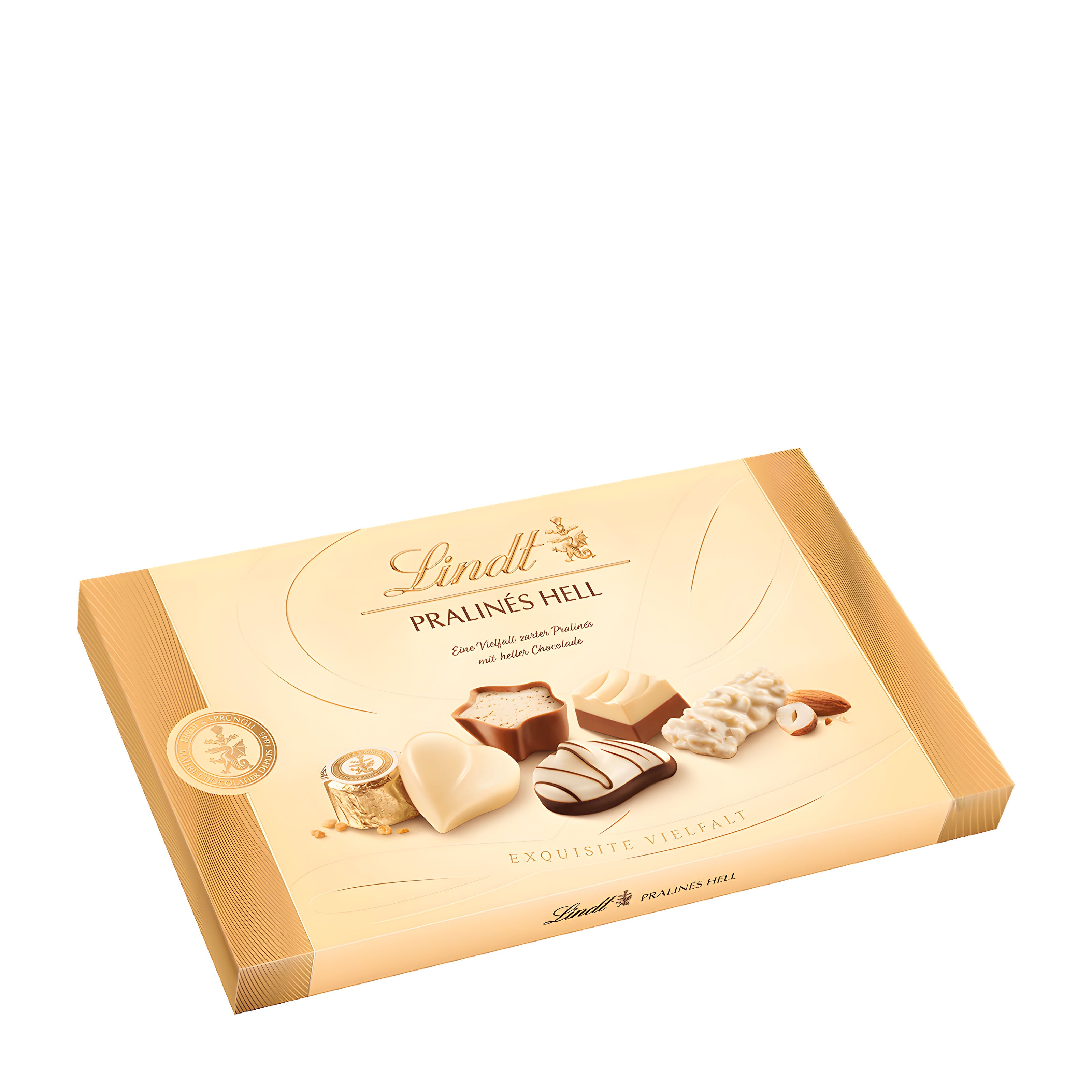 Lindt Light Pralines box on a white background