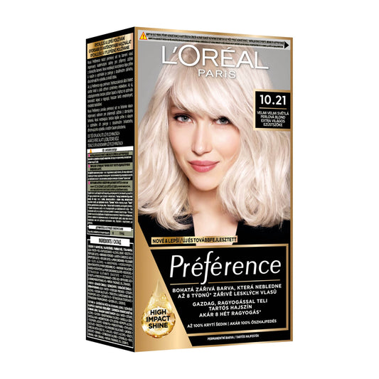 Loreal Paris Preference 10.21 Very Light Silver Blonde permanent hair color