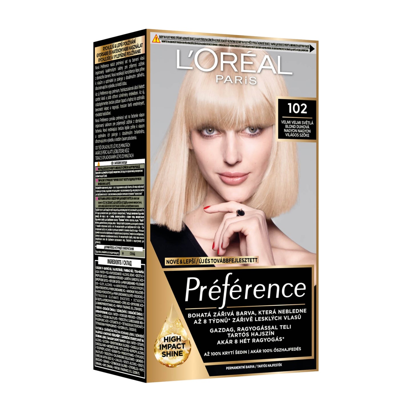 Loreal Paris Preference 102 Very Very Light Blonde permanent hair color