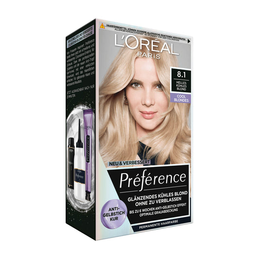 Loreal Paris Preference 8.1 Light Cool Blonde permanent hair color