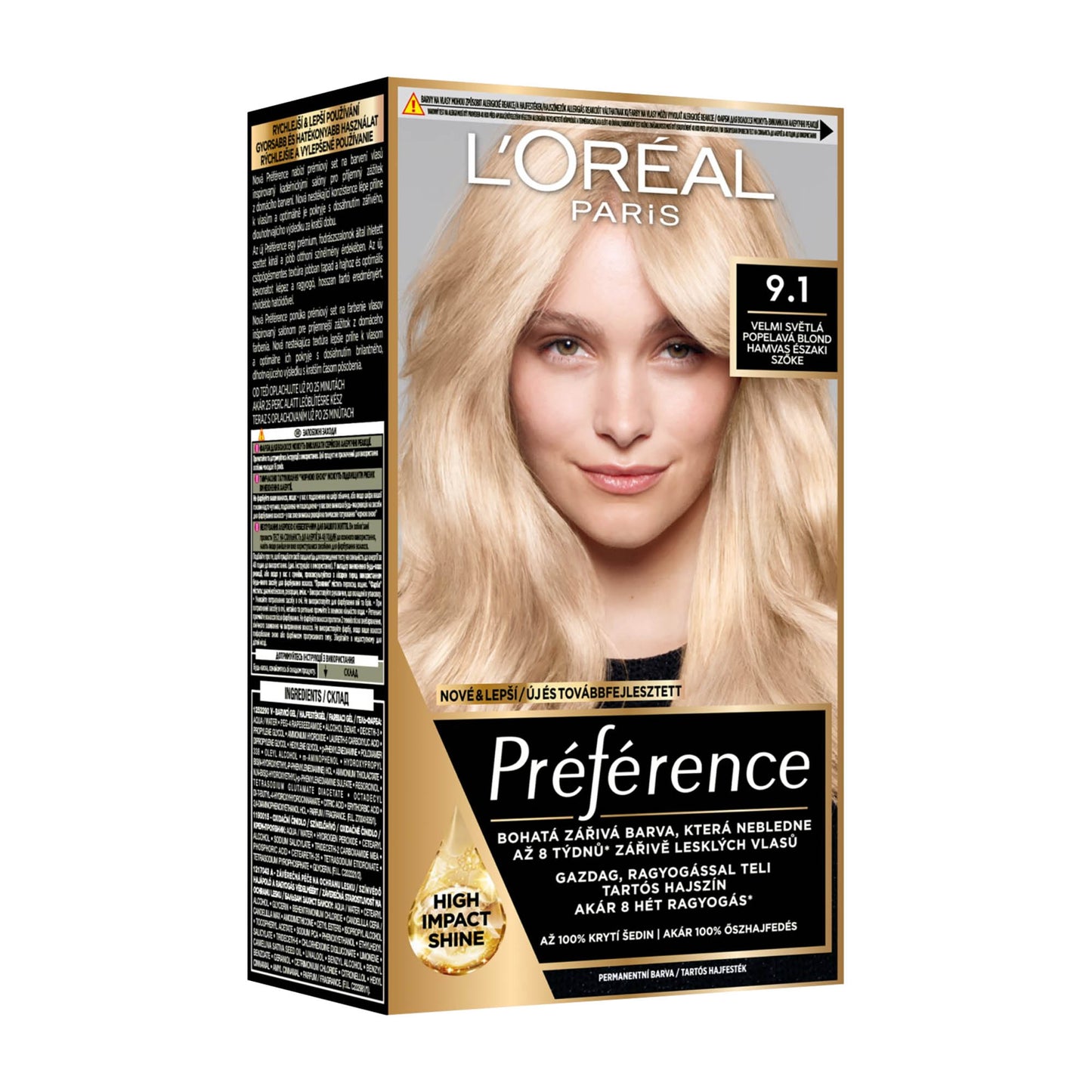 Loreal Paris Preference 9.1 Sehr Helles Aschblond Haarfarbe