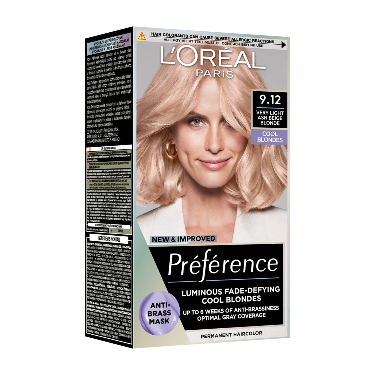 Loreal Paris Preference 9.12 Very Light Ash Beige Blonde permanent hair color