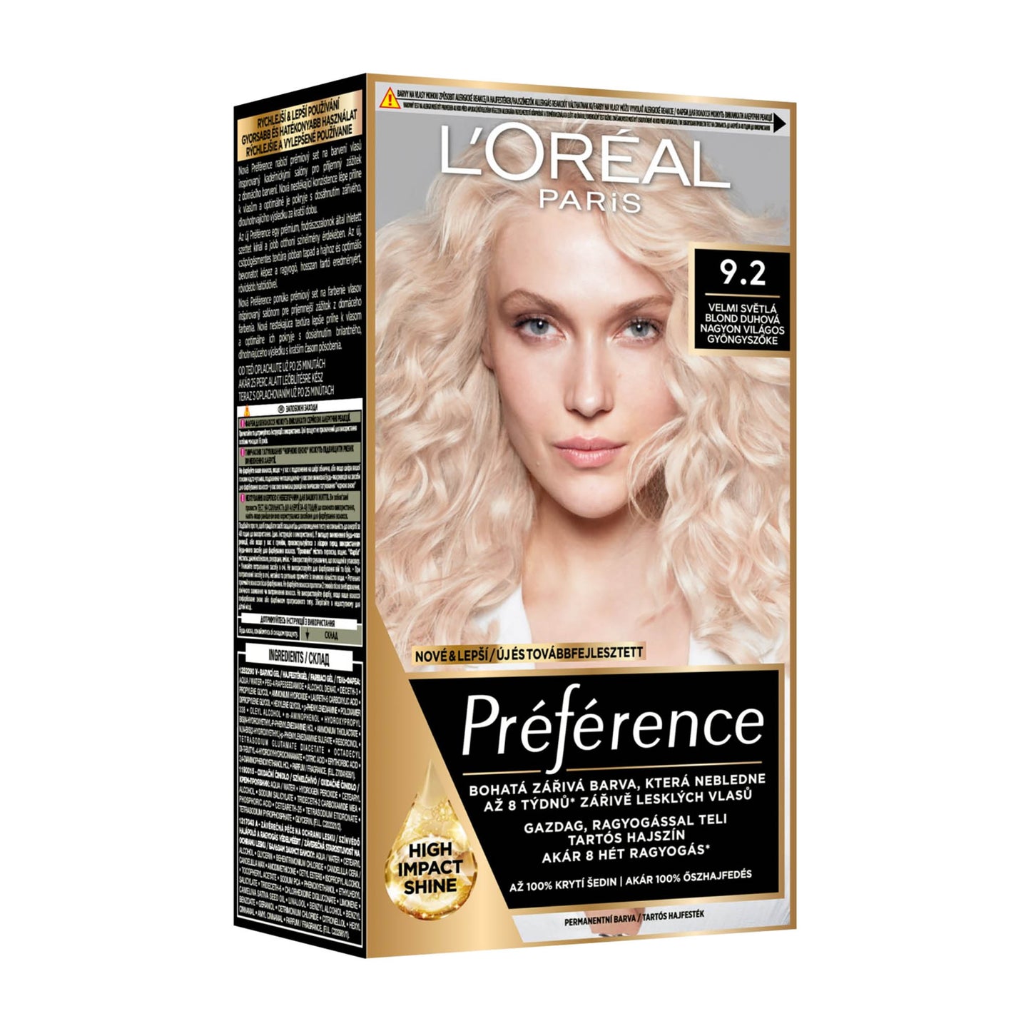 Loreal Paris Preference 9.2 Very Light Pearl Blonde permanent hair color