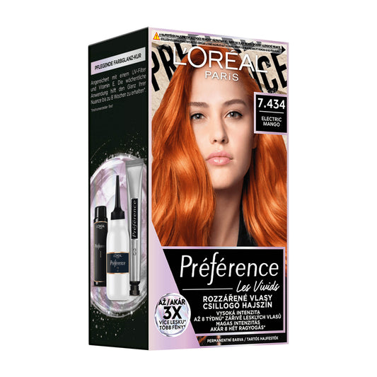 Loreal Paris Preference Les Vivids 7.434 Electric Mango permanent hair color