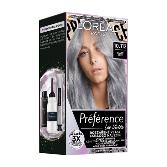 Loreal Paris Preference Les Vivids 10.112 Silver Gray permanent hair color