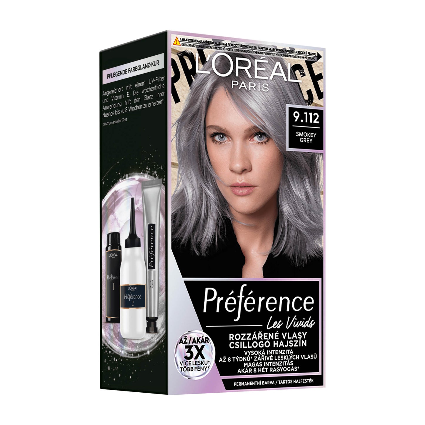 Loreal Paris Preference Les Vivids 9.112 Smokey Gray permanent hair color