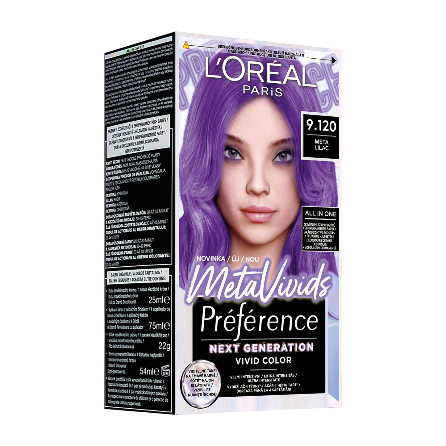 Loreal Paris Preference Meta Vivids 9.120 Meta Lilac bleach + hair color kit