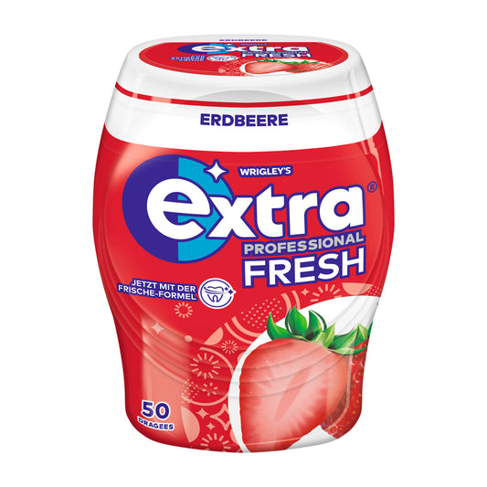 Extra Professional Fresh Strawberry Kaugummi, 50 Stück