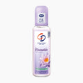 A bottle of CD Water Lily Deo Pump Spray with a lavender cap and a white label featuring a purple water lily flower, set against a plain white background.