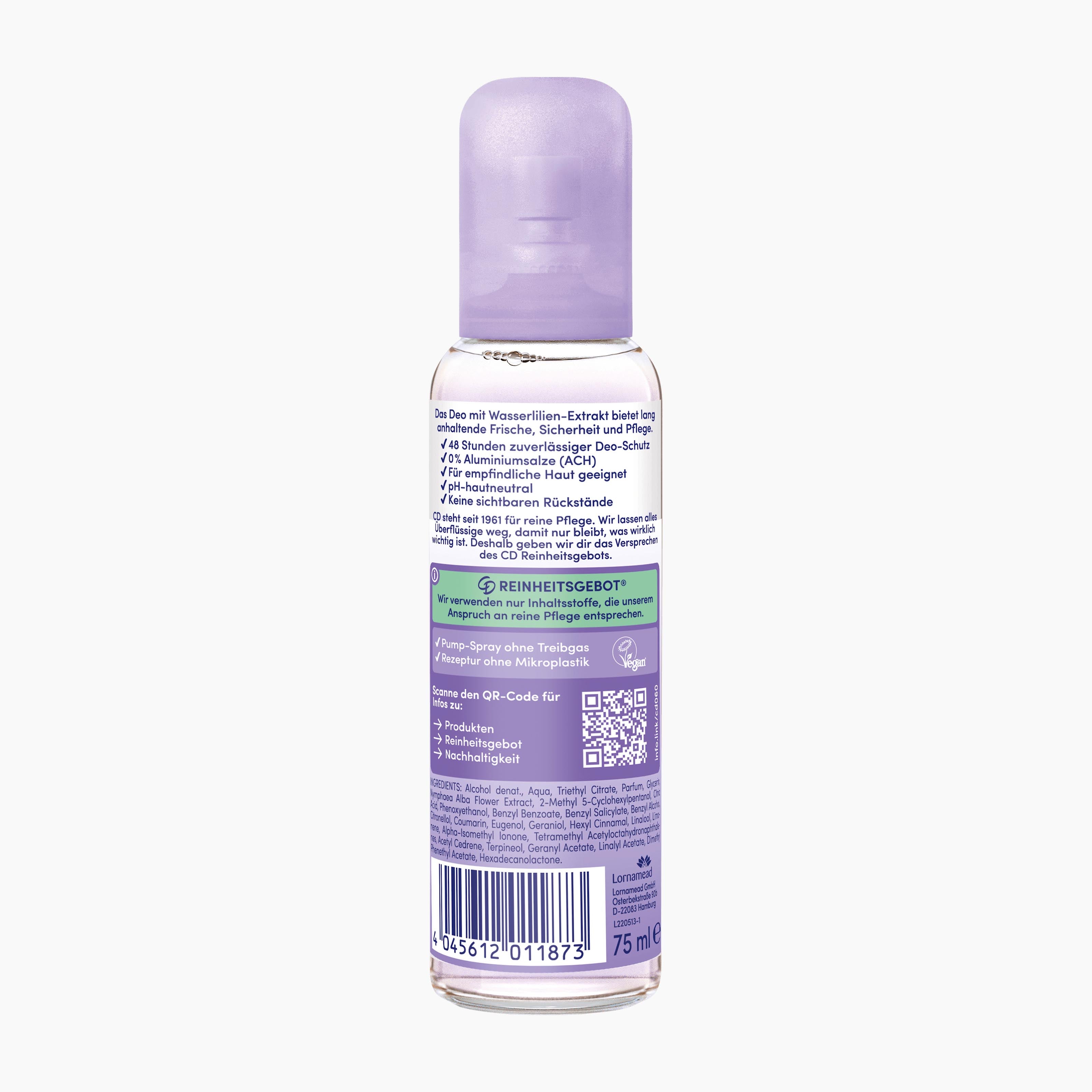 CD Deodorante Spray con Pompa Ninfea, 75 ml
