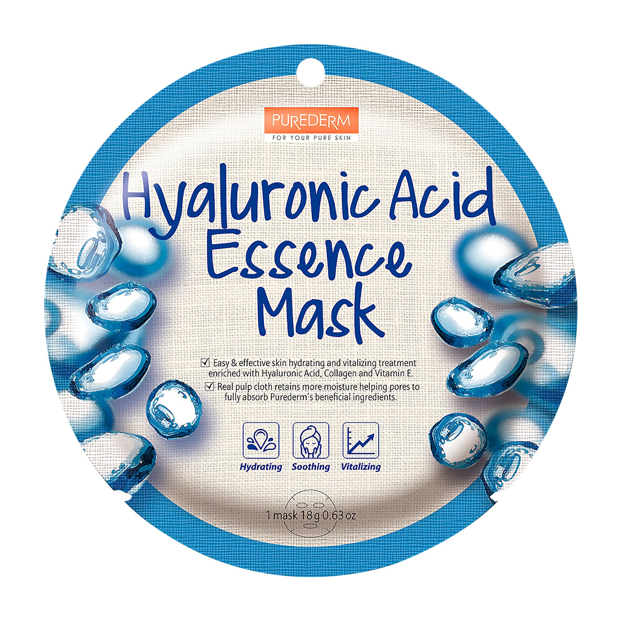 PUREDERM Hyaluronic Acid essence mask, 1 Count