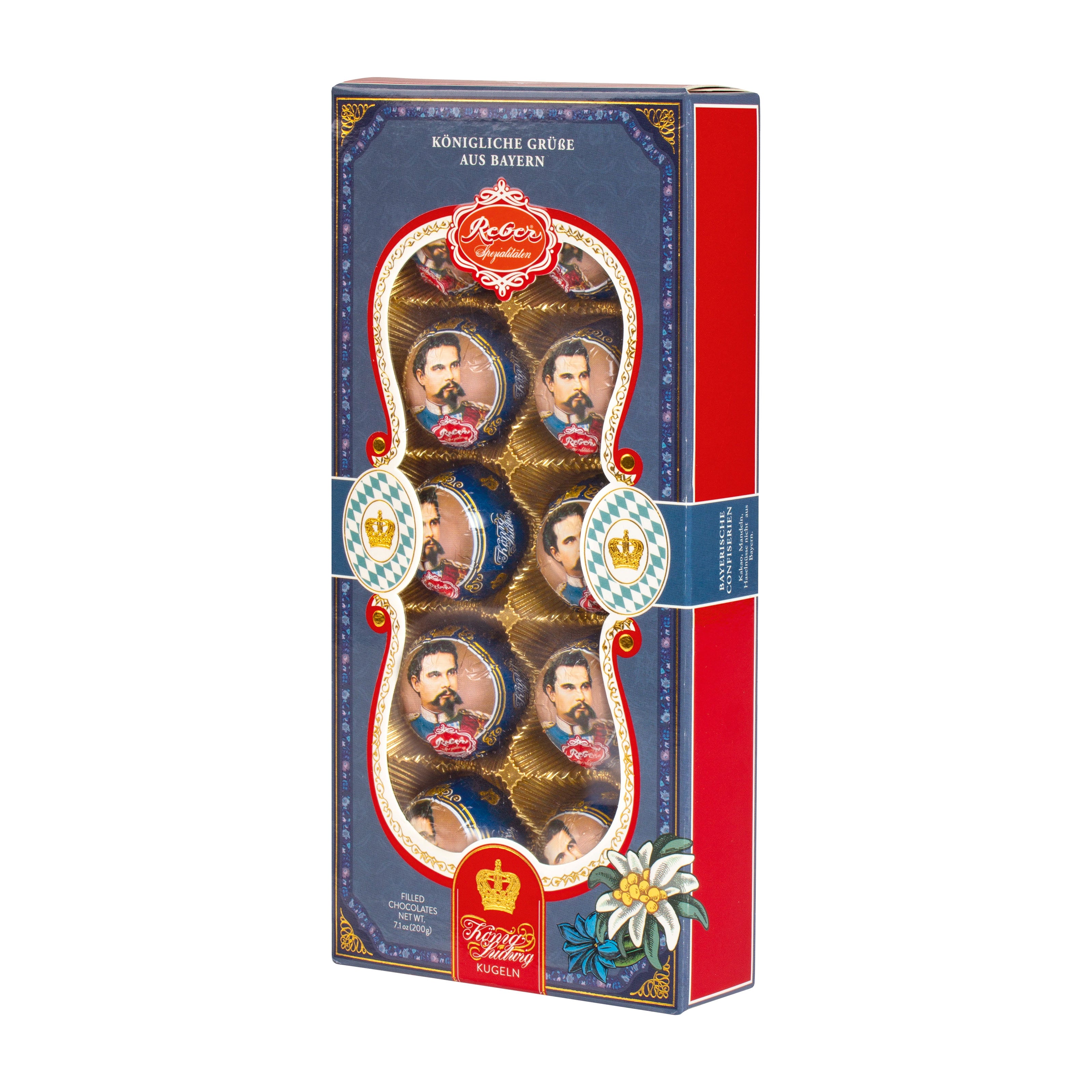 Reber König Ludwig Chocolate Ball Gift Set on a white background.
