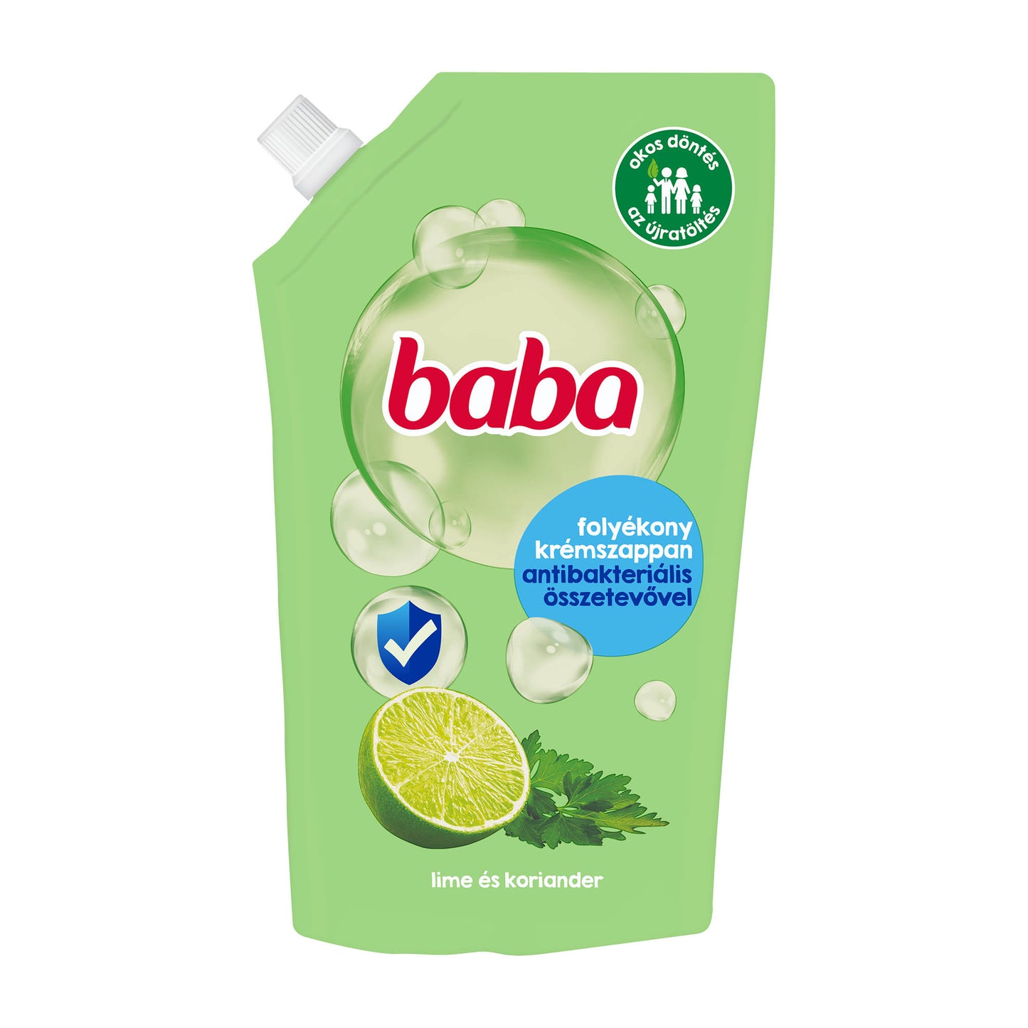 Baba Antibakterielle Flüssigseife Limette & Koriander, Nachfüllpackung, 500 ml