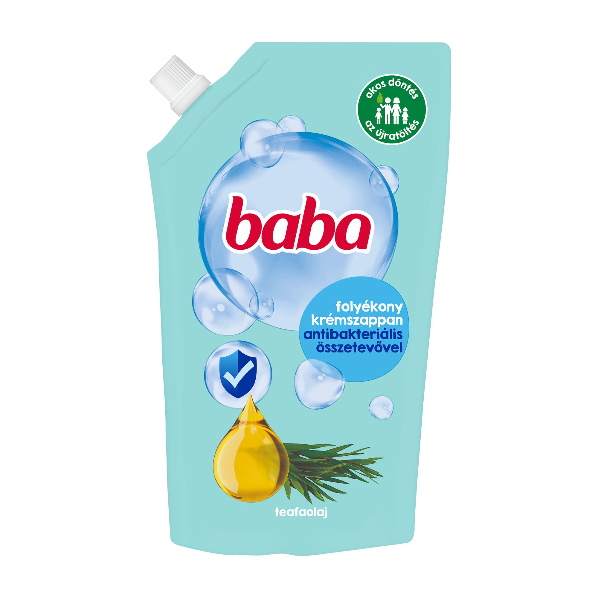 Baba Recharge de savon liquide à l'huile d'arbre à thé antibactérienne