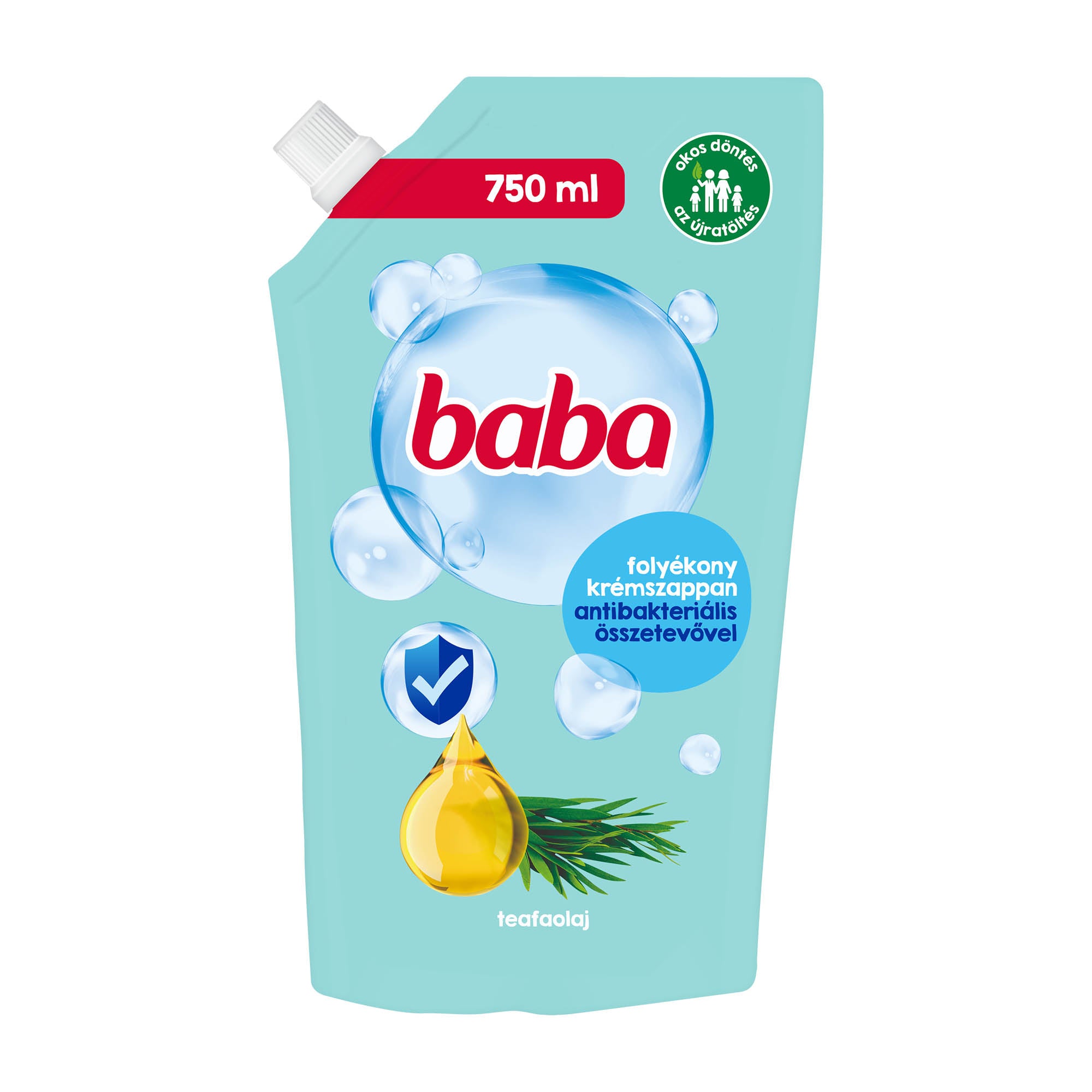 Baba Recharge de savon liquide à l'huile d'arbre à thé antibactérienne