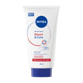 Nivea hand cream tube labeled 'Repair & Care' on a white background