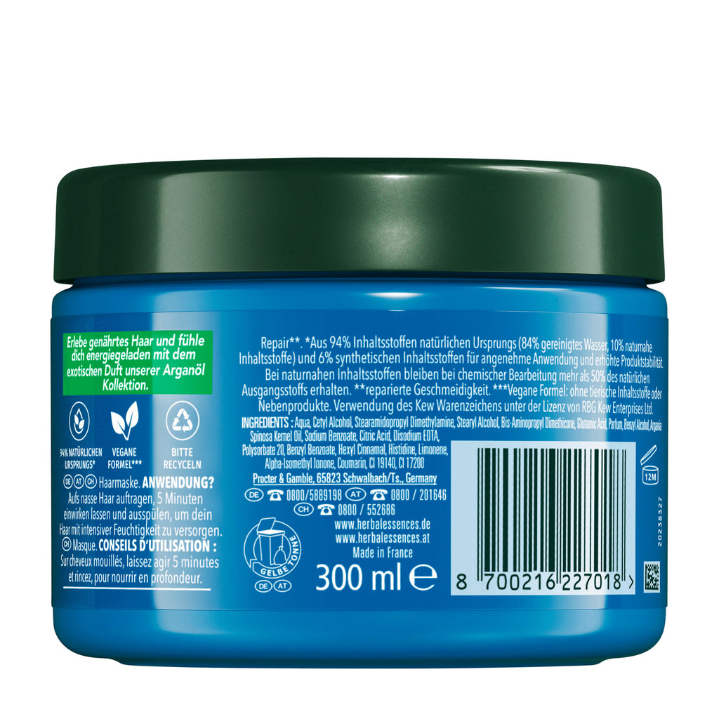 Herbal Essences Masque capillaire réparateur Huile d'argan, 300 ml