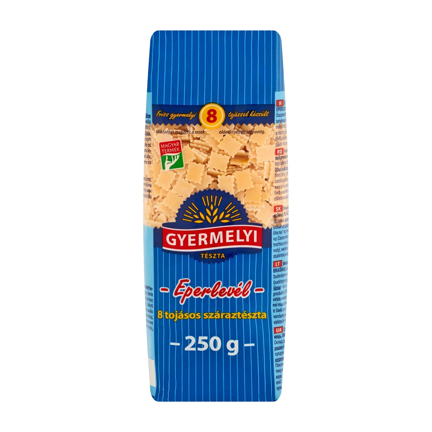 Gyermelyi gerippte Quadrucci-Nudeln mit 8 Eiern, 250 g