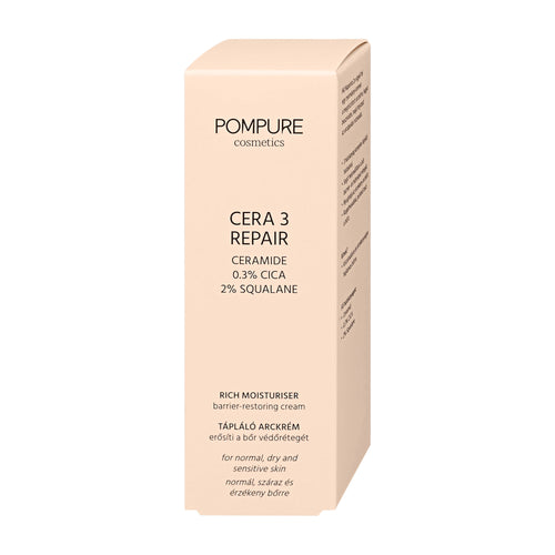 Pompure Cera 3 Repair Rich Moisturizer packaging on a white background