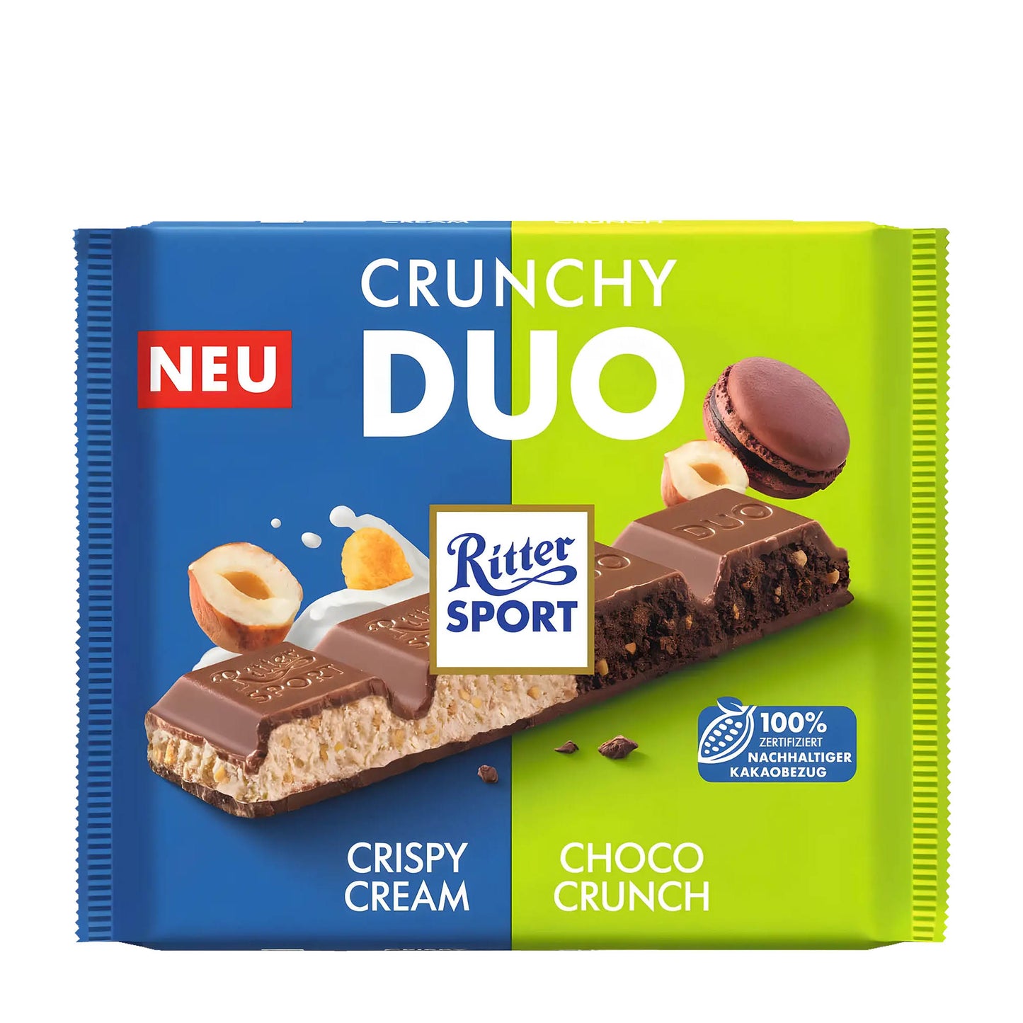 Ritter Sport DUO Knusper-Milchschokolade-Riegel, 218 g