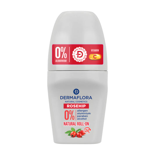 Dermaflora Rosehip natural deodorant roll-on, 50 mL