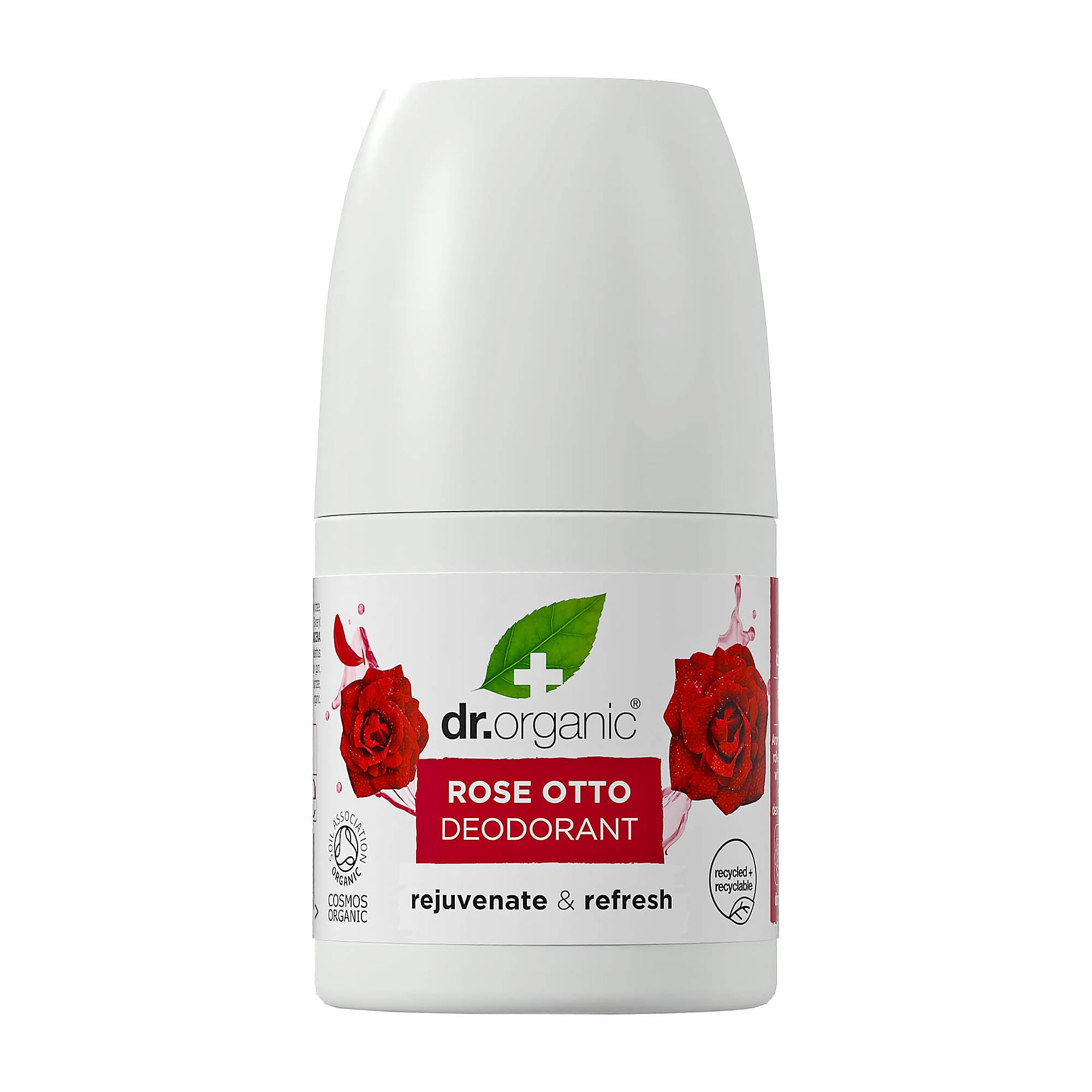 Dr Organic Rose Otto Verjüngender & Erfrischender Deodorant-Roll-On, 50 ml