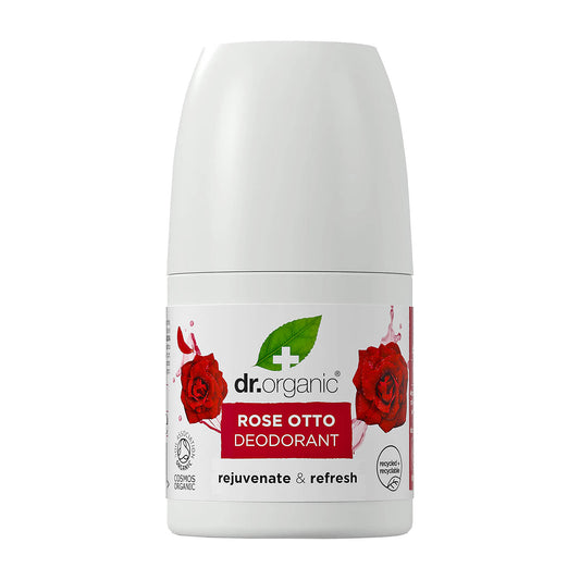 Dr Organic Rose Otto rejuvenate & refresh deodorant roll-on, 50 mL