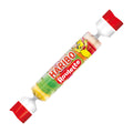 Haribo Roulette candy roll with red and white cap on a white background