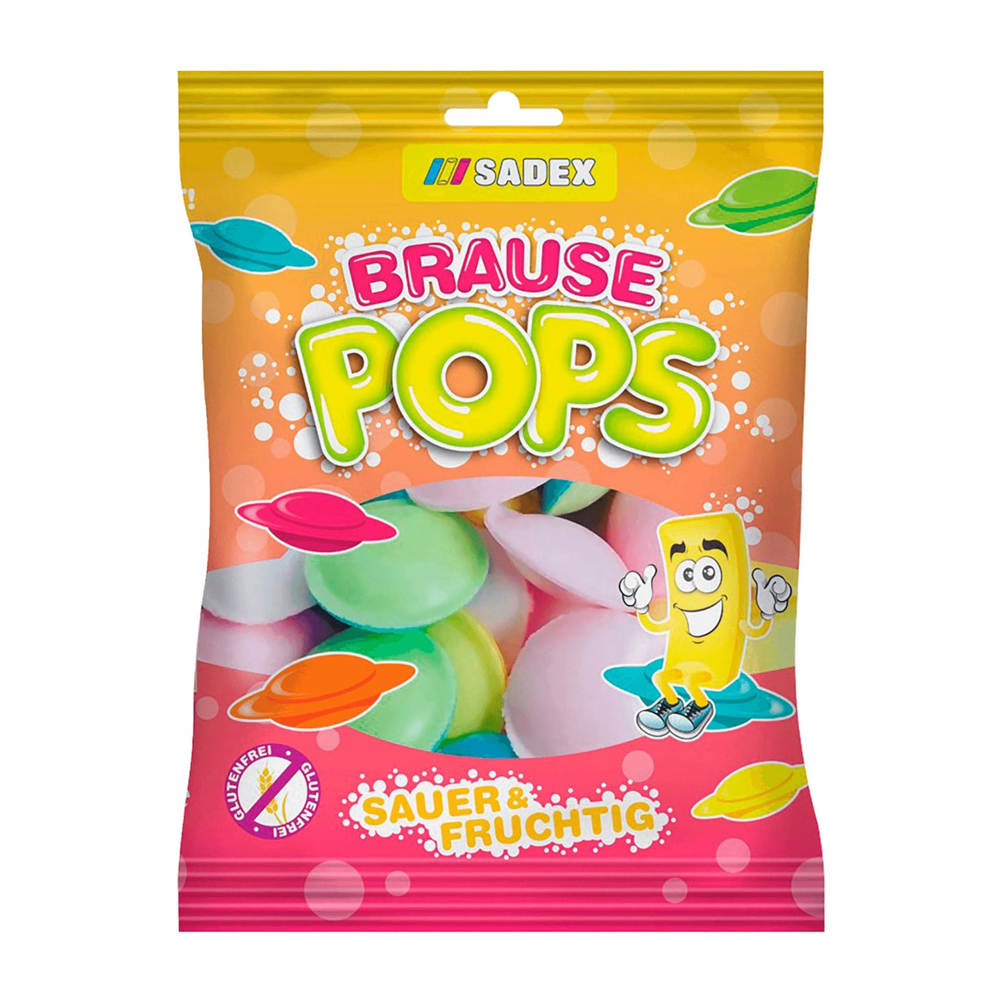 Sadex Brause Pops Oblaten mit Brausepulver, 40 g