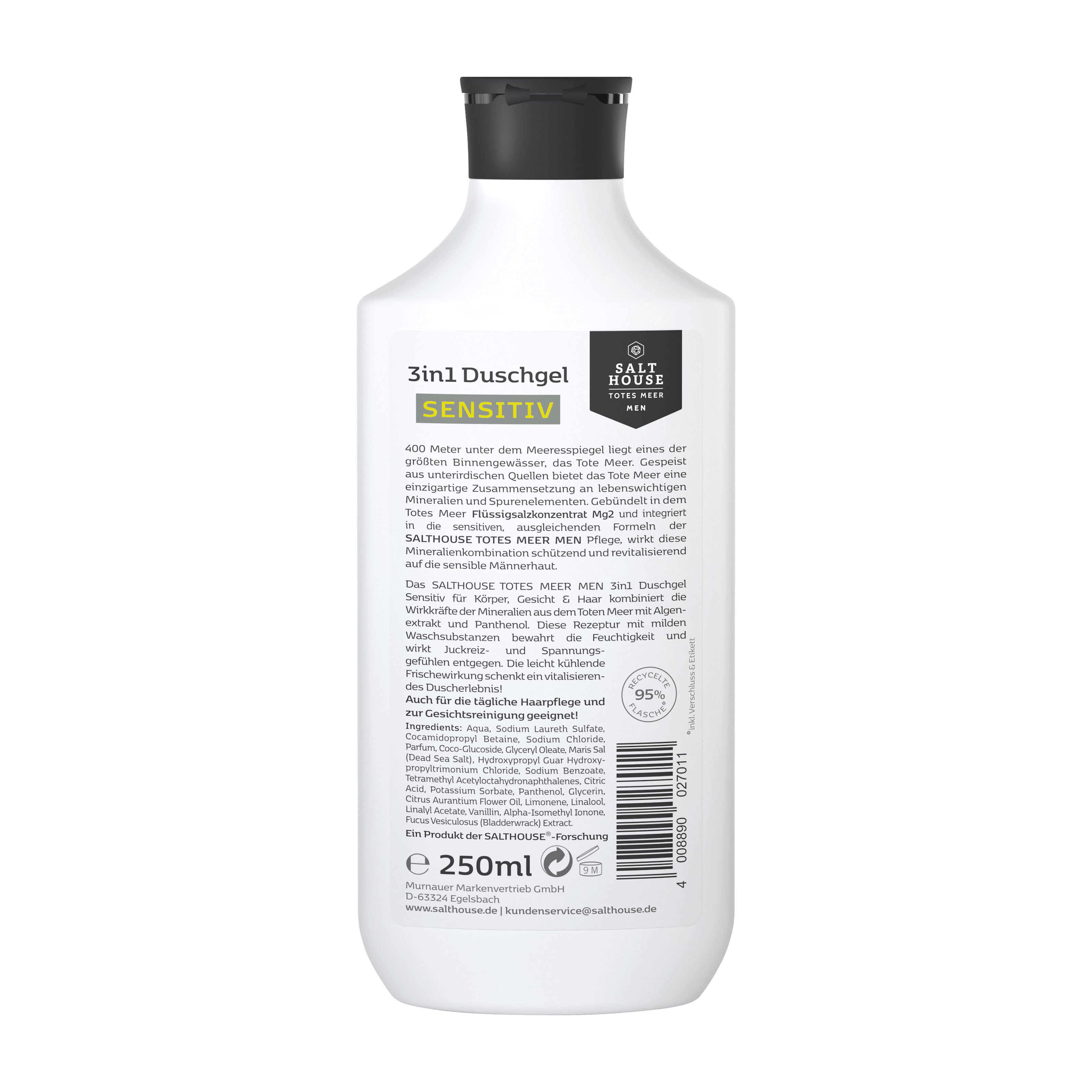 Salthouse Men Shower Gel 3in1 Sensitive Dead Sea, 250 mL