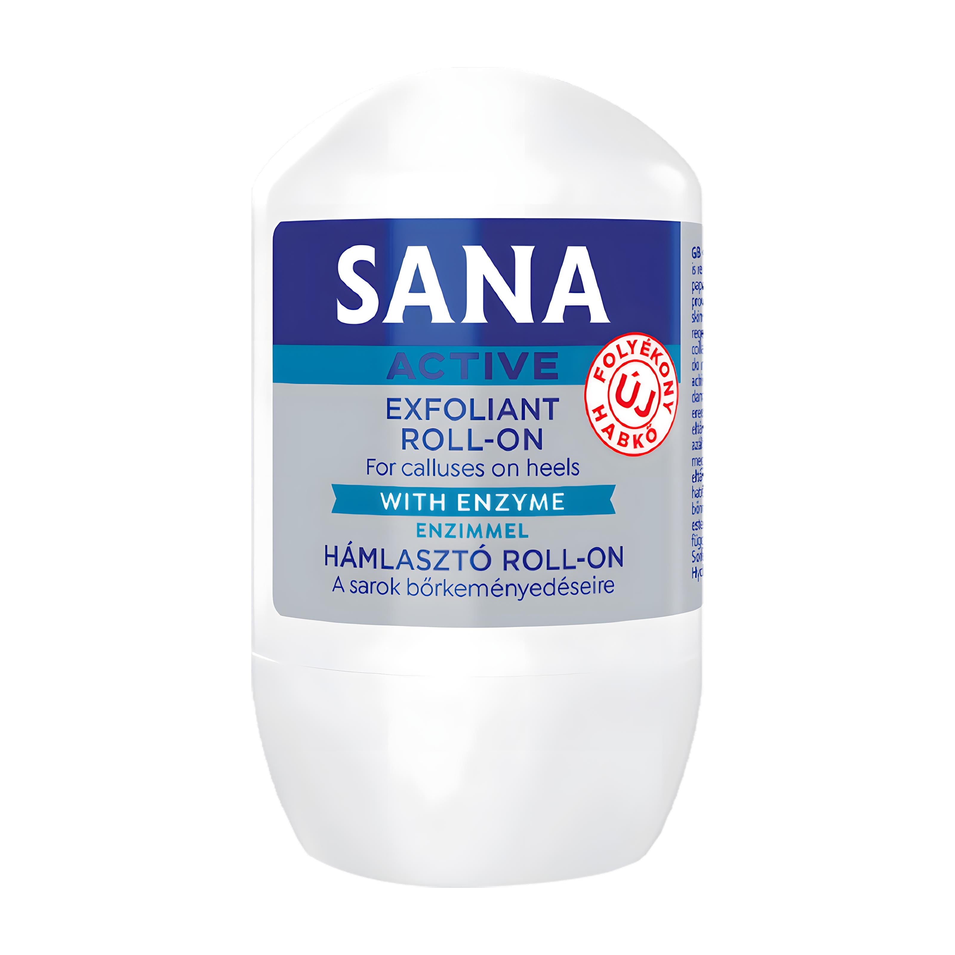 Sana Exfoliant Roll-on for Calluses on Heels on a white background.