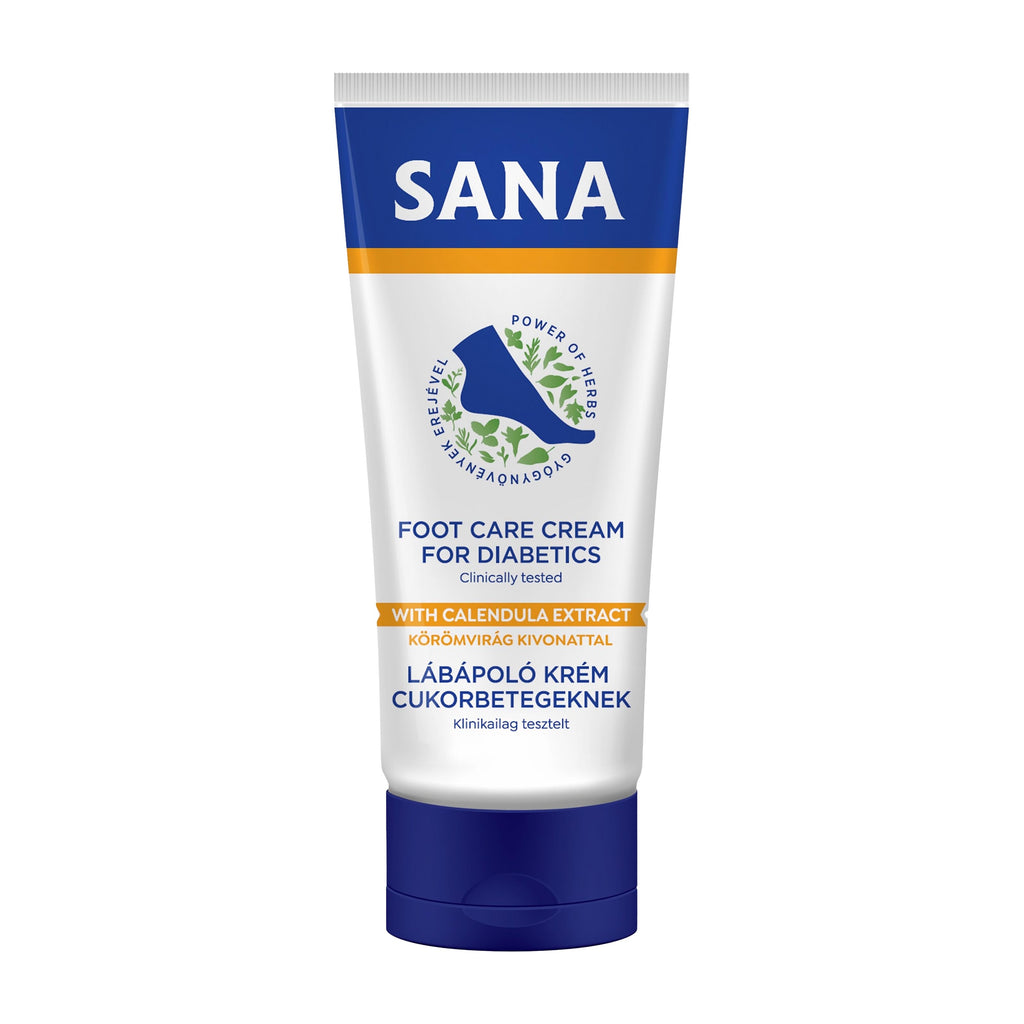 Sana Foot Care Cream for diabetics with calendula extract on a white background