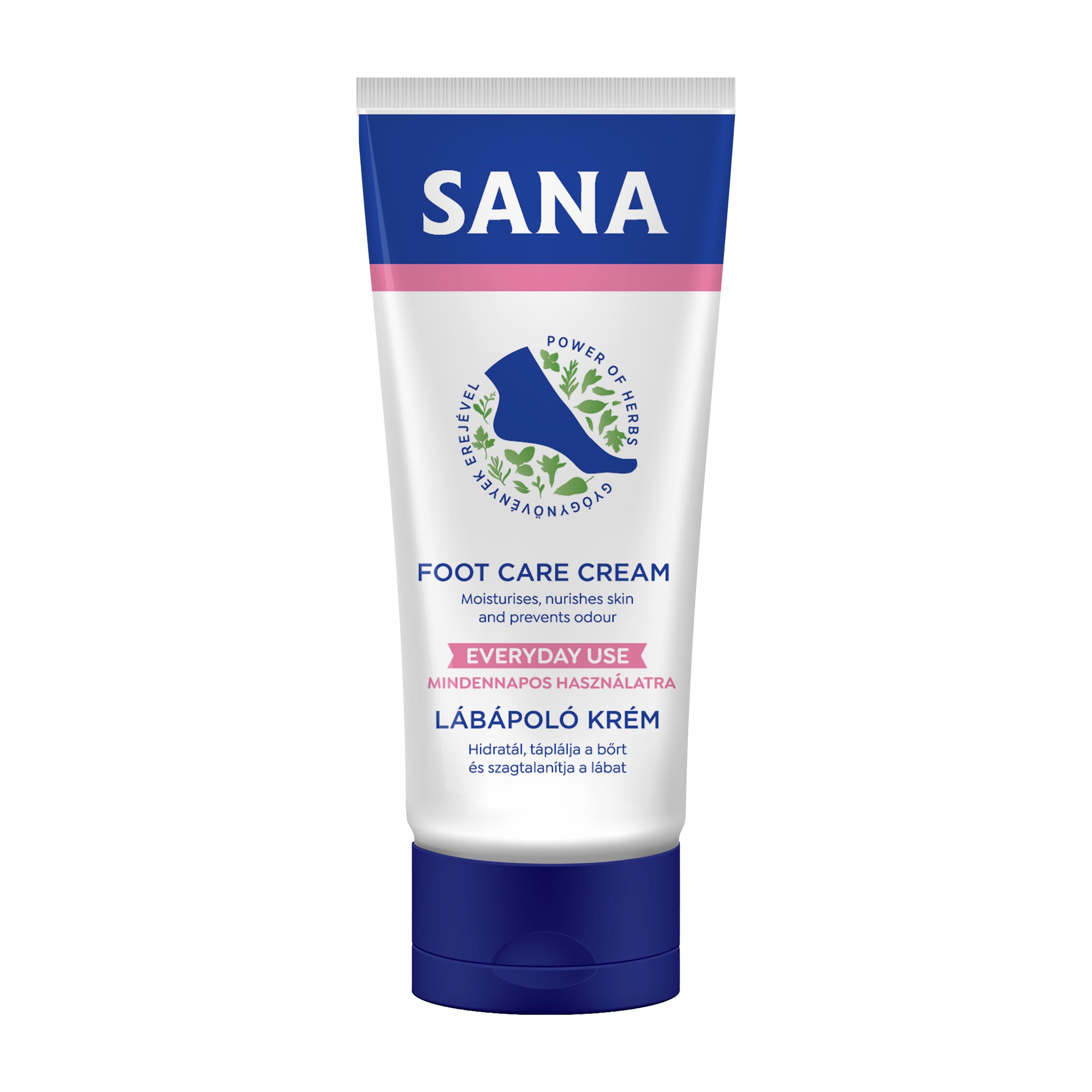 Sana Everyday Use Foot Care Cream tube on a white background
