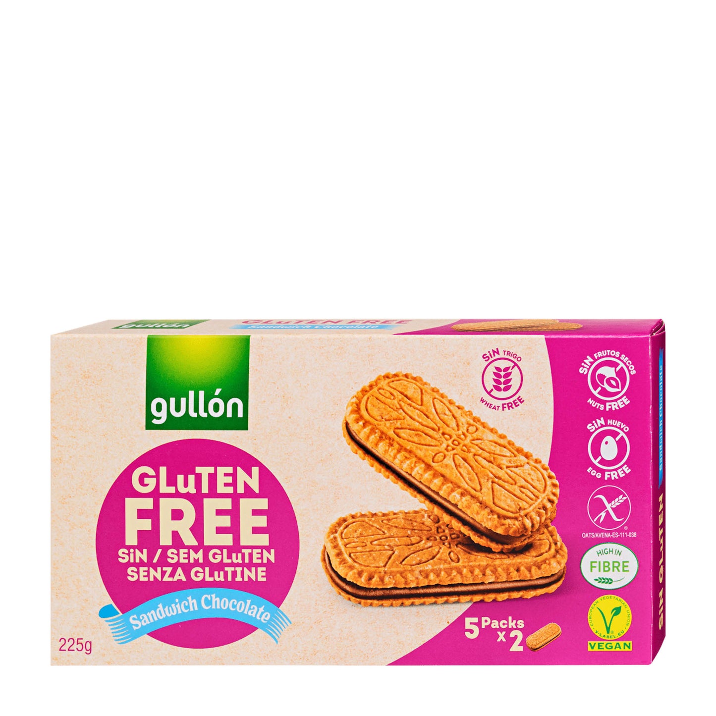 gullon Glutenfreie Schokoladen-Sandwich-Kekse, 225 g